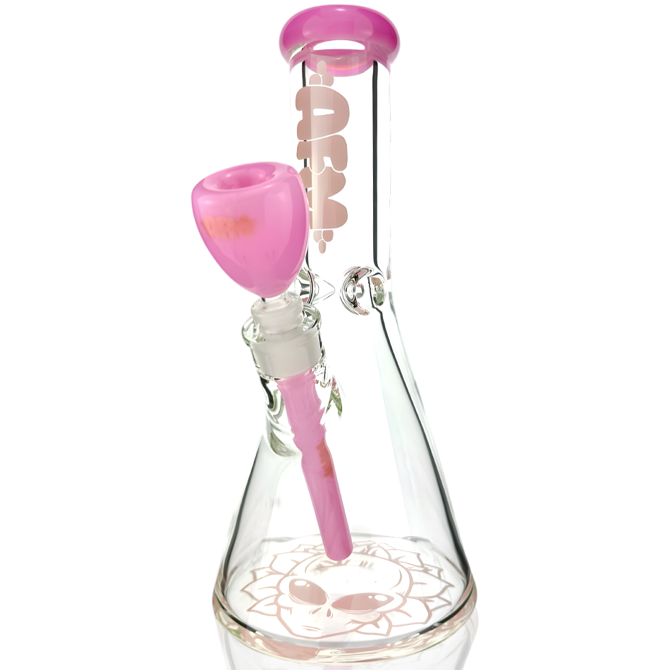 AFM Glass 12" Chubbi Beaker Clear Colored Lip Beaker