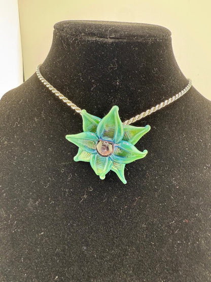 Pablos Glass Flower Pendants