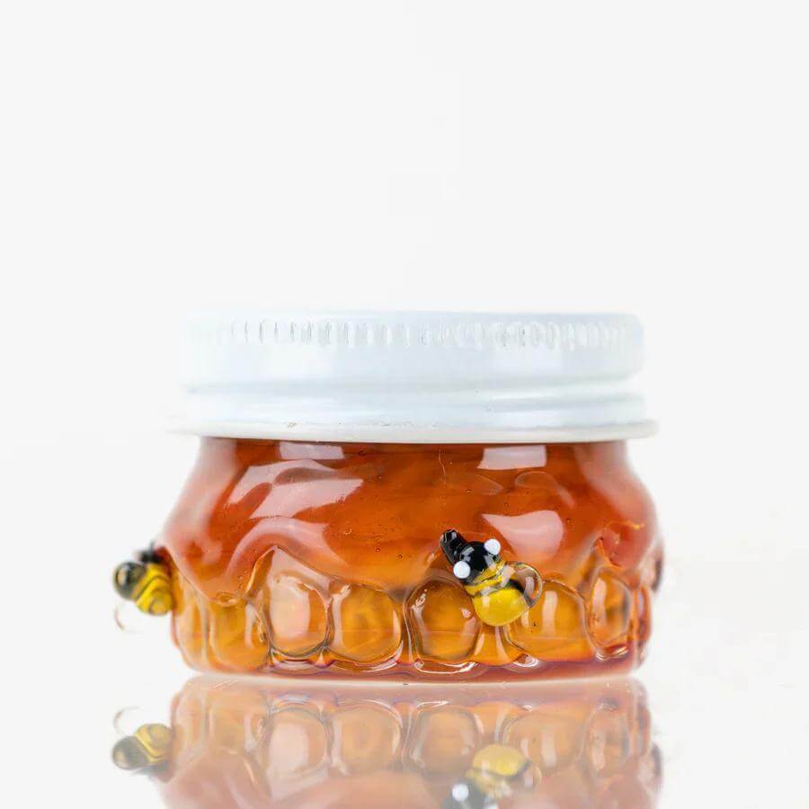 Empire Glassworks Terp Jar with bee designs, perfect for preserving terpenes and concentrates.