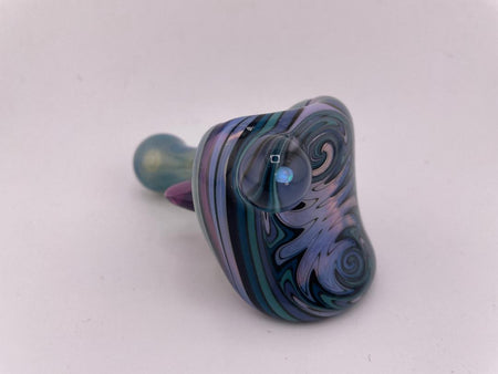 Highgrade Glass Dry Pipe - Full Color w/ Reversal Wig Wag Cap & Opal Encasement