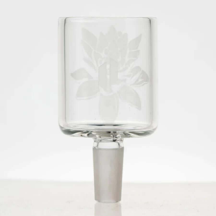 Empire Glass Proxy Slide Adapter 14mm, clear glass with floral design for enhanced smoking experience.