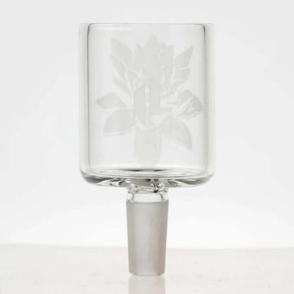 Empire Glass Proxy Slide Adapter 14mm, clear glass with floral design for enhanced smoking experience.