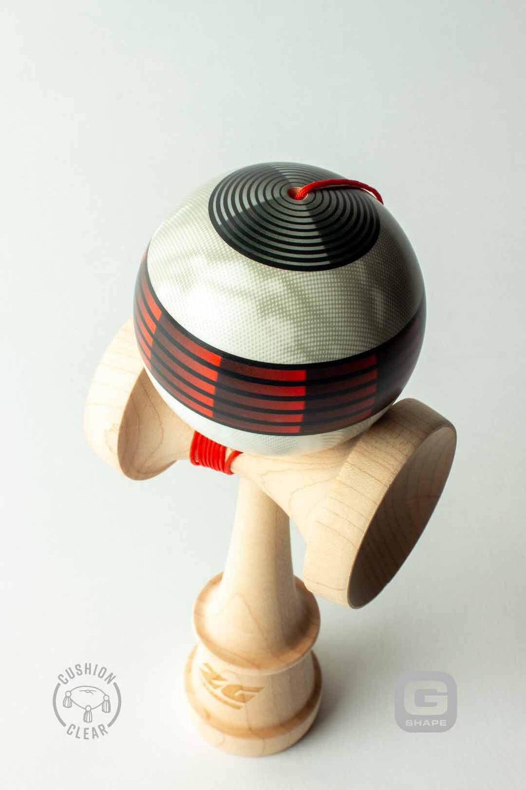 Sweets Kendama Zack Gallagher G Shape with Cushion Clear, featuring new AMPED shape design and vibrant red accents.