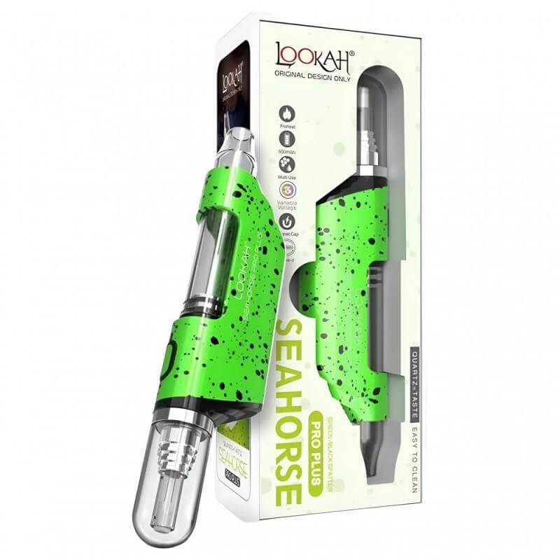 LOOKAH Seahorse Pro Plus electric nectar collector in green, perfect for portable wax dabbing.