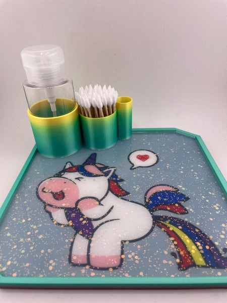 Kandy Custom 3-D Prints Sesh Tray Organizer  - Unicorn Farting Rainbow
