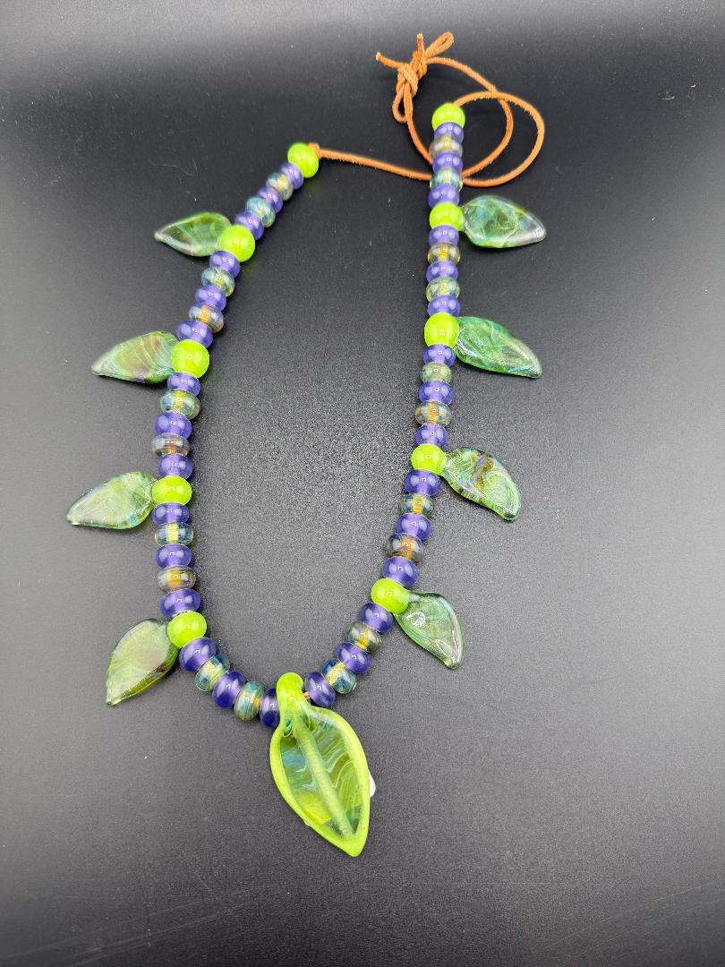 Phranq Glass Slime Leaf Necklace