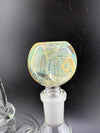 JP Killman handcrafted glass fumed 14mm bowl with color-changing design and male joint.