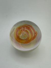 Paulson Pieces 3" Glass Art Marble – No Fume Fume Tech with Pink & Green Accents