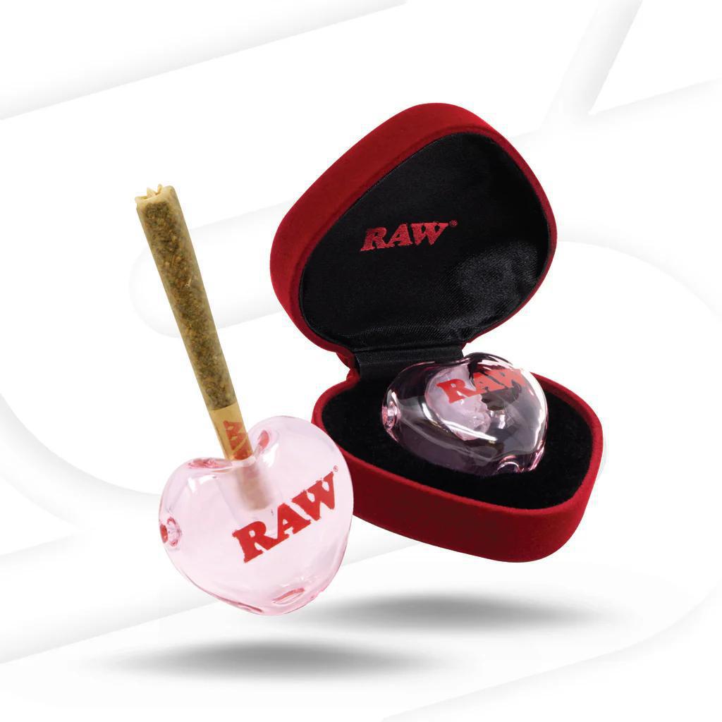 RAW Rolling Papers Rose Heart of Glass Cone Holder
