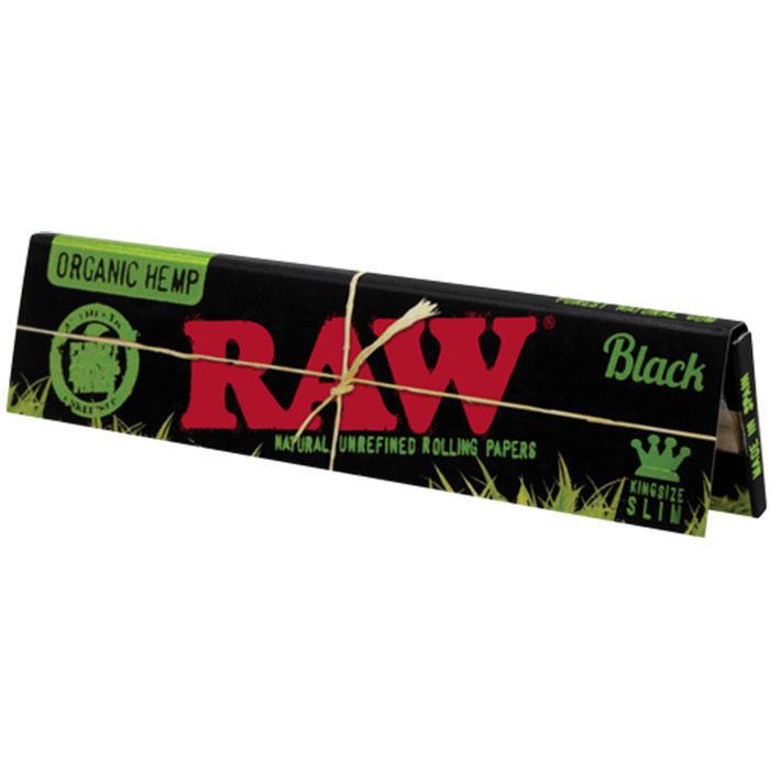 RAW Rolling Papers Black Organic Hemp King Size Slim Papers