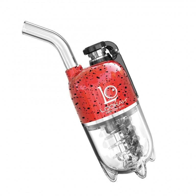 LOOKAH Dragon Egg electric dab rig in stylish red design, featuring portable size and innovative functionality.