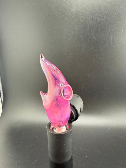 Paulson Pieces Puffco Pivot Glass Replacement Top W/ Auto Spinning Pearl Feature - Pink Flame