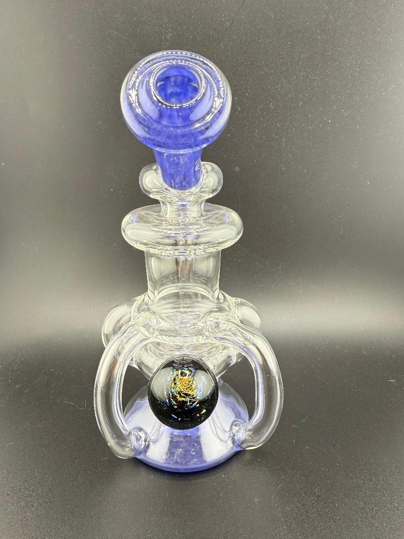 Crondo Hyacinth & Clear Blooper w/ Dichroic Marble 10mm 90°