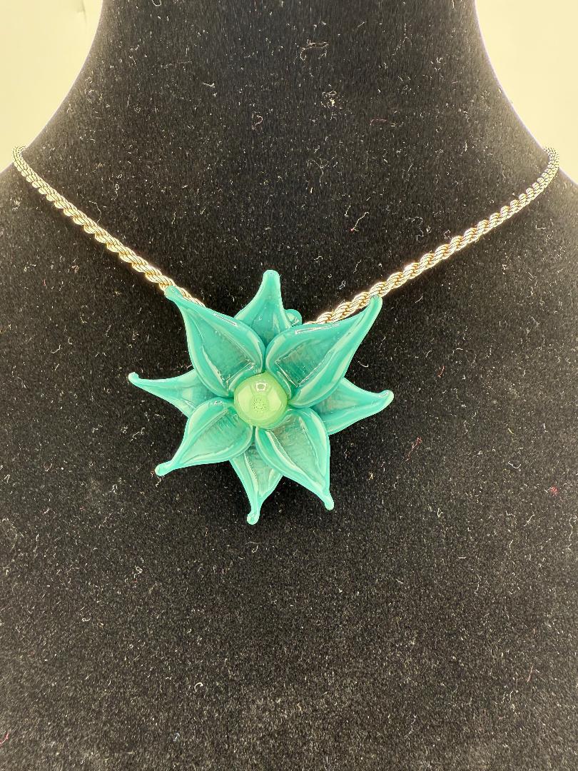 Pablos Glass Flower Pendants