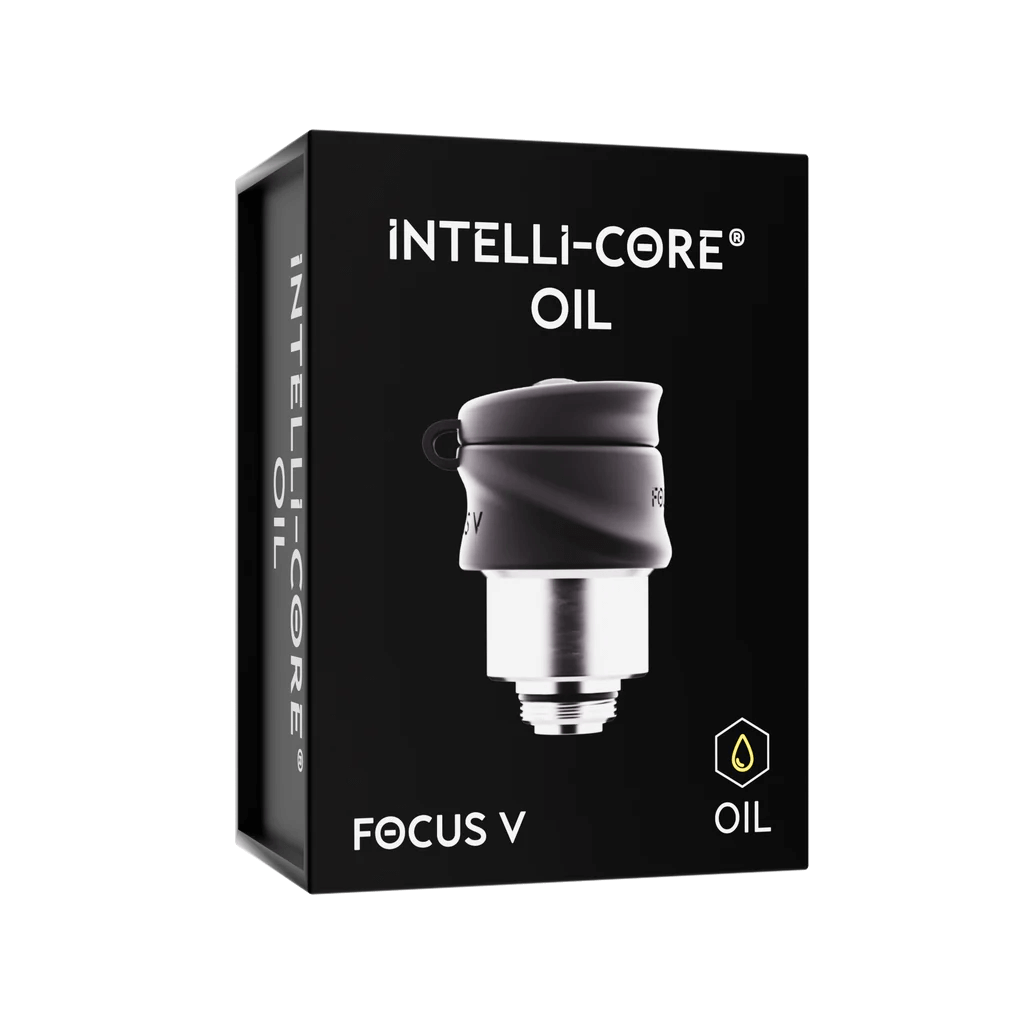 Focus V Carta 2 Intelli-Core atomizer packaging for oil, featuring enhanced flavor and temperature control.