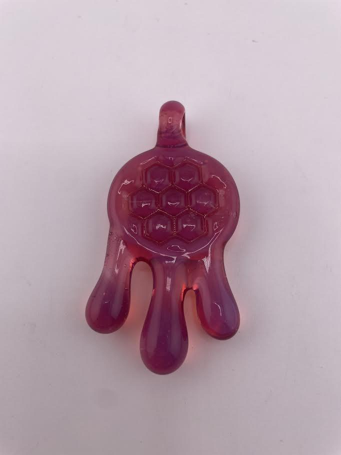 Brando Glass Pendant  Pink Honeycomb Dip