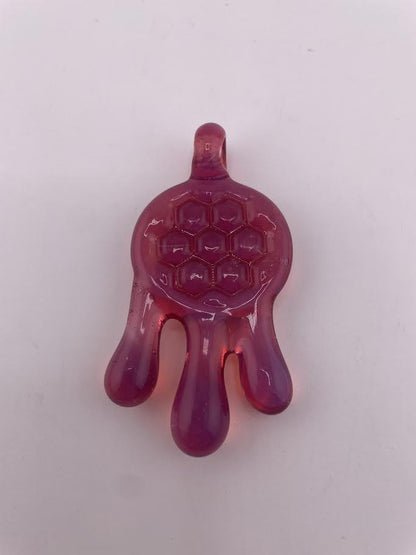 Brando Glass Pendant  Pink Honeycomb Dip