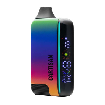 CARTISAN Veil Bar Pro EVO vaporizer with digital display and gradient color design.