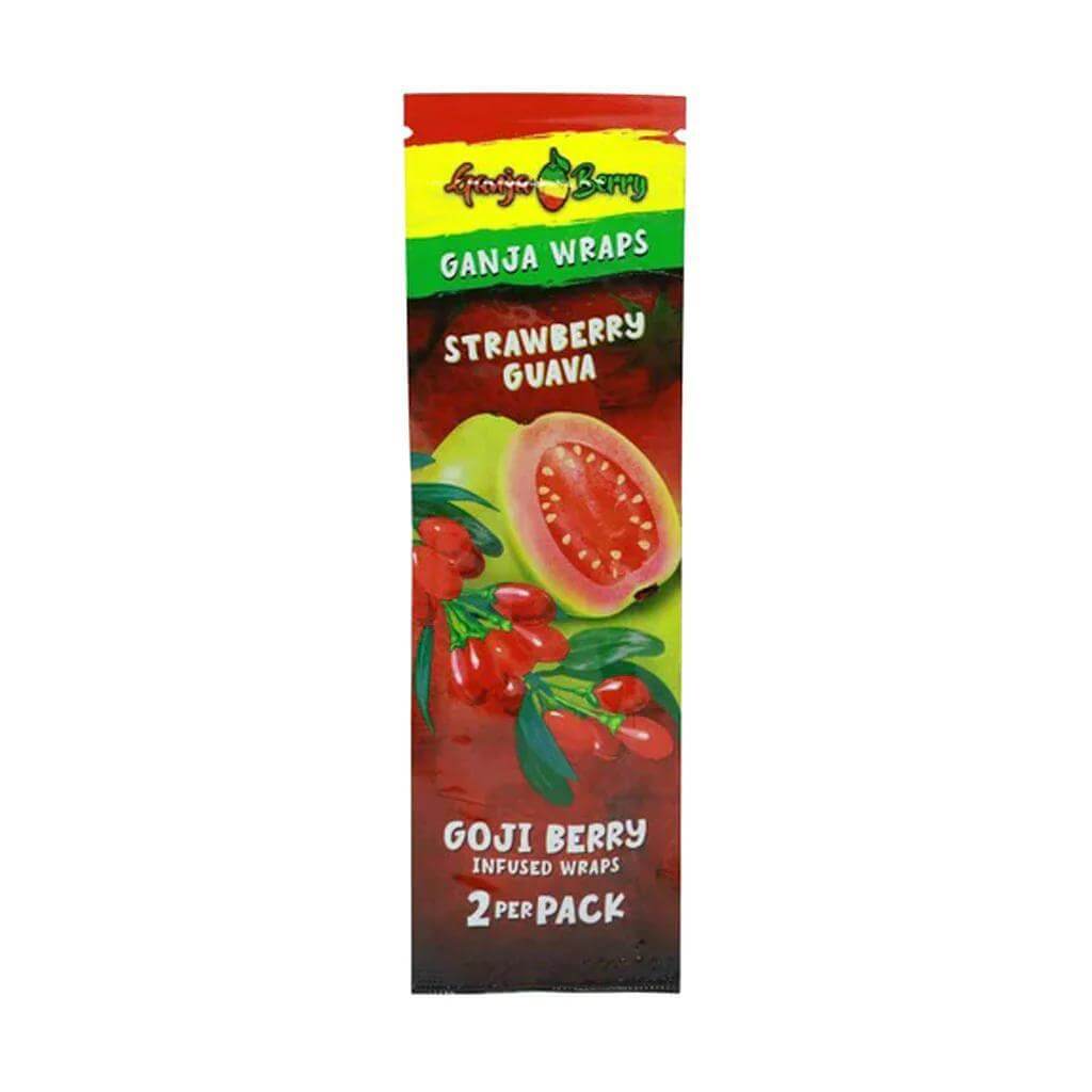 Ganja Berry Goji Berry infused wraps with strawberry guava flavor, 2 pieces per pack.