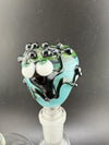 Crondo Glass Frog Slide 14mm with vibrant colorwork and unique frog design, perfect for glass collections.
