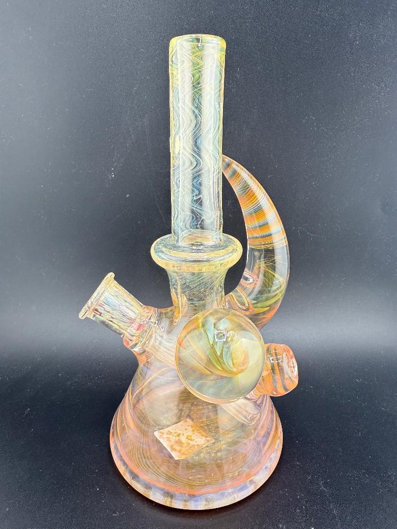 Brando Glass Heavy Fumed Beaker Lighter Fume Lines 10mm 45°