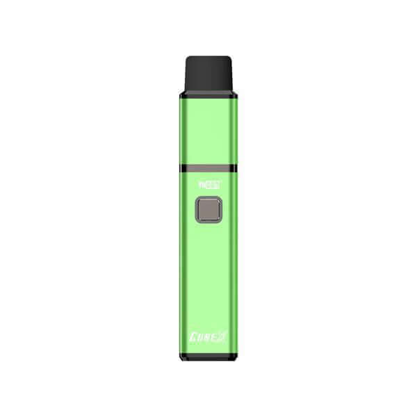 Yocan Cubex Vaporizer in vibrant green color, designed for wax concentrates with a sleek, modern look.