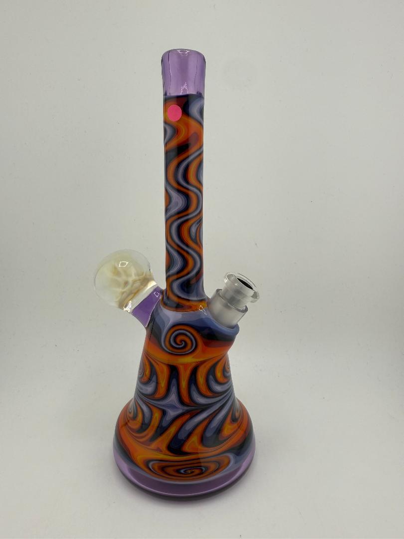 Highgrade Glass Heady Grommet Mini Tube 10mm 45° Orange & Purple