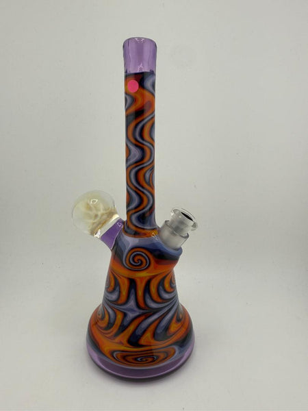 Highgrade Glass Heady Grommet Mini Tube 10mm 45° Orange & Purple