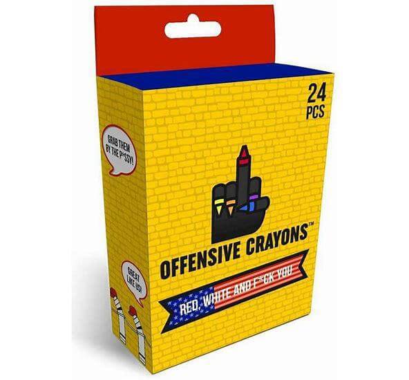 Offensive Crayons 24pc, bold and irreverent coloring tools for humor-loving adults.