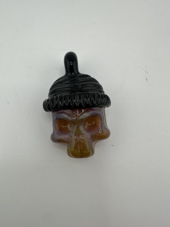 Tim Doane Glass Pendant / Necklace -  Beanie Skull