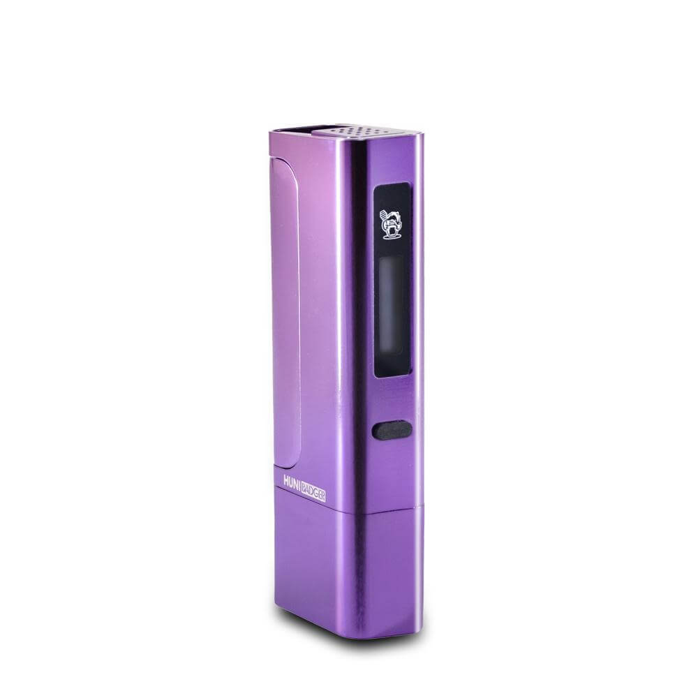 Huni Badger Portable Device Pro in sleek purple design, perfect for consuming herbal extracts on the go.