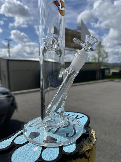 Illusions Glass Flower Straight Tube - 18” Rasta 14mm 45