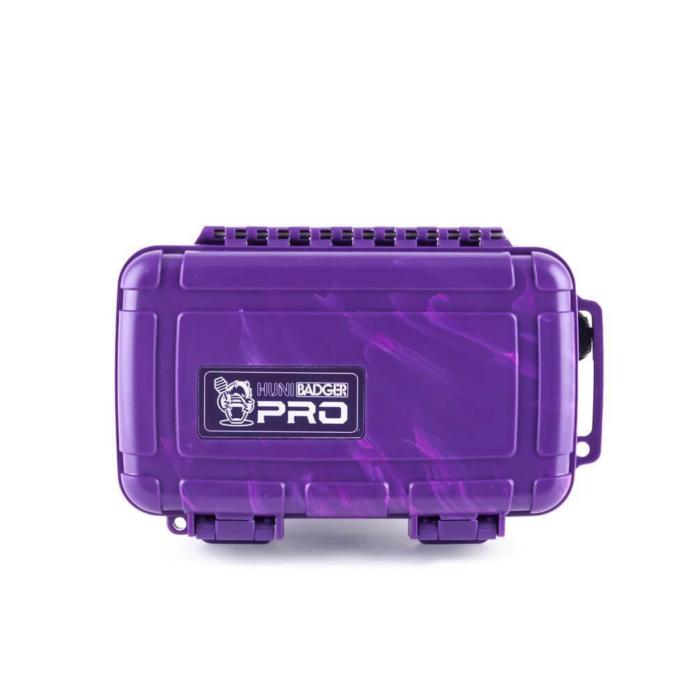Huni Badger Pro portable device case in vibrant purple, designed for easy transport and protection.