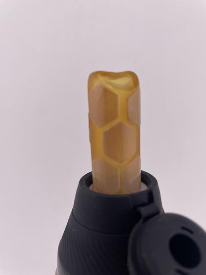 Brando Glass Puffco Proxy Core Accessory -  Bee Hive Honey Comb Base & Mouth Piece (Amber)
