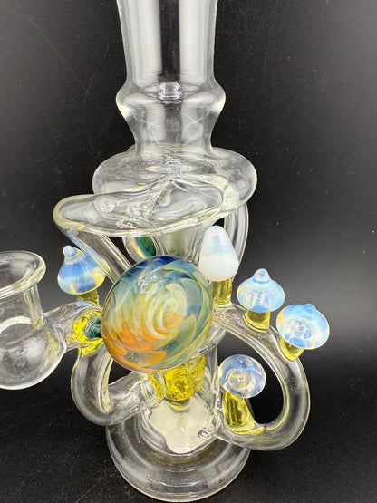 Brando Glass Mushroom Recycler w/ Fumed implosion Pendants 10mm 90°