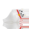 Handcrafted white cat-shaped carb cap with red collar, perfect for enhancing dabbing experience.