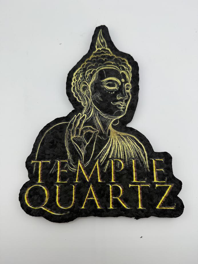 Temple Quartz Mood Mat featuring a Buddha design, symbolizing clarity and balance for spiritual rituals.