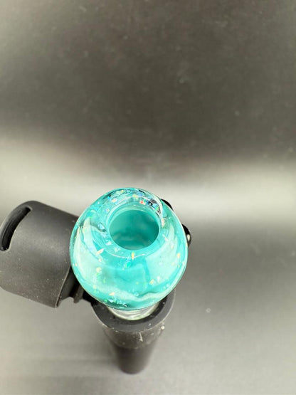 Paulson Pieces Puffco Pivot Glass Replacement Top W/ Auto Spinning Pearl Feature - Crushed Teal Straight Shooter