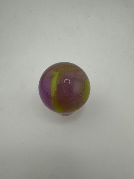 Paulson Pieces Pink & Green 30mm Glass Art Marble – Handcrafted Collectible