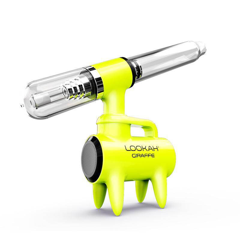 LOOKAH Giraffe Electric Nectar Collector with glass mouthpiece and vibrant yellow design for pure flavor.