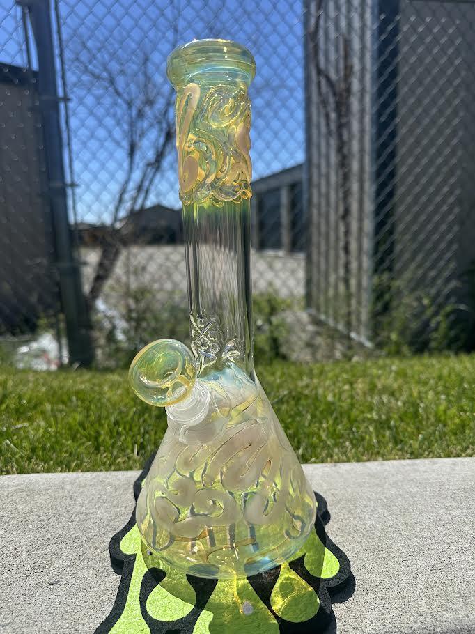 MJHoG 12" Flower Beaker - Squiggle Tech