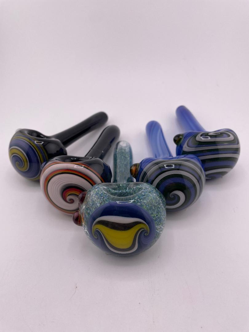 Filla John Glass Dry Pipe - Full Color w/ Wig Wag Cap