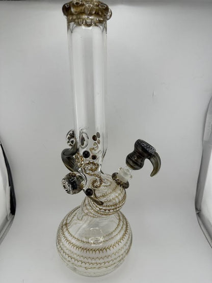 JP Killman Glass Flower  Beaker - Electrum Pistol Grip