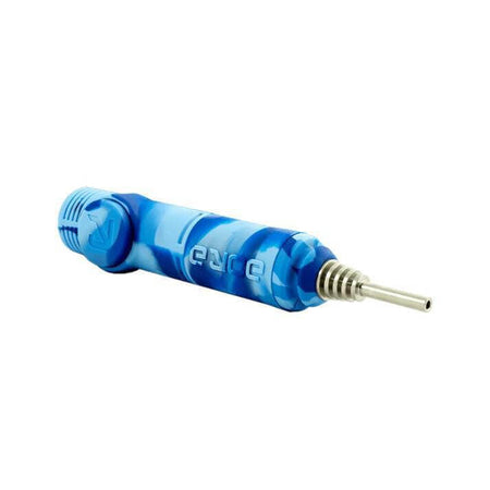 Eyce Molds Silicone Nectar Collector in blue, featuring built-in storage and heat shield for enhanced functionality.