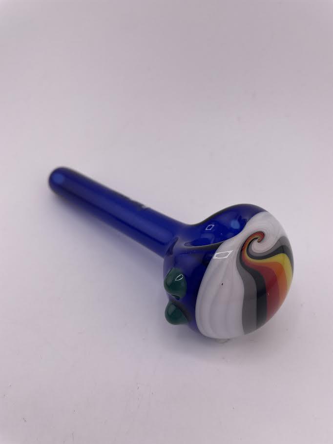 Filla John Glass Hand Pipe - Cobalt w/ Wig Wag Cap
