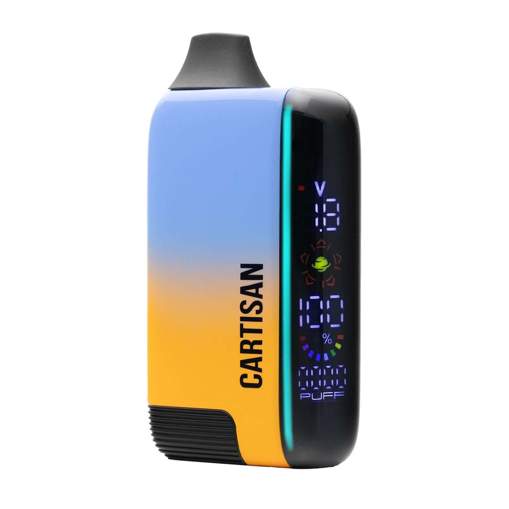 Cartisan vaporizer with digital display and gradient color design, ideal for 510 tanks and wax atomizers.