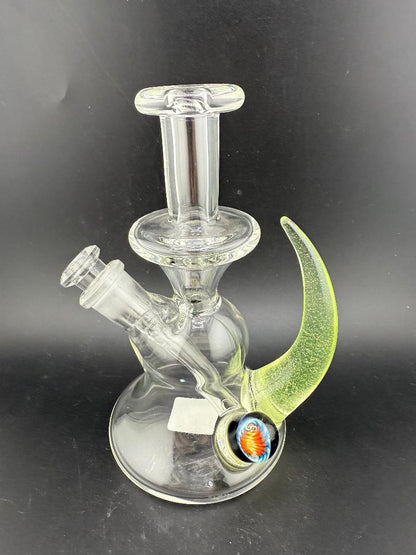 Pugsley Glass Clear Jammer Rig w/ Uv Ion Horn & Opal 10mm 45°
