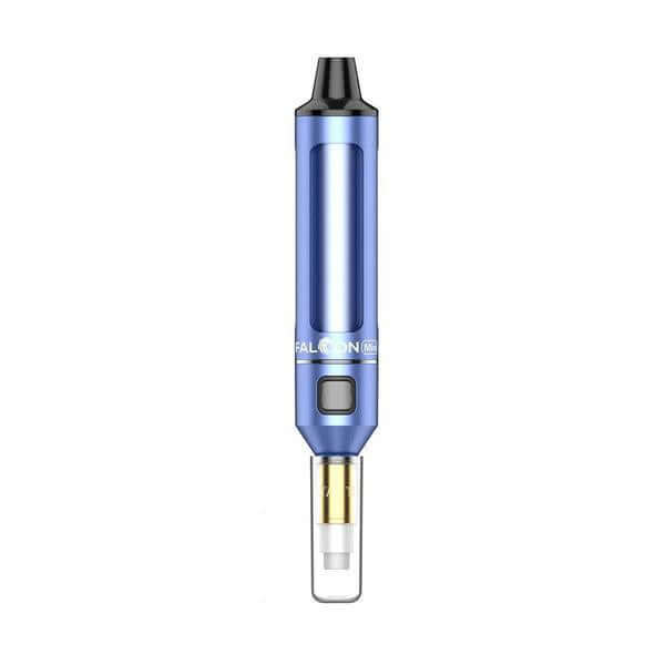 Yocan Falcon Mini Neon Glow Vaporizer in blue, compact design for on-the-go use with magnetic atomizer and powerful battery.