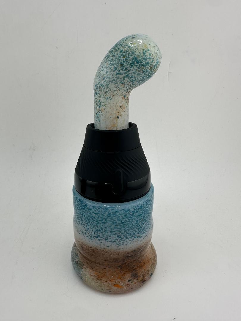 Paulson Pieces Puffco Proxy Core Cup & Mouthpiece – Frit Over Blue, White & Brown