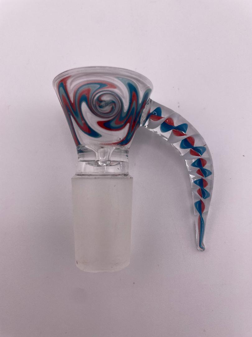 Import Glass 18mm Bowl / Slide - Wig Wag Funnel w/ Handle